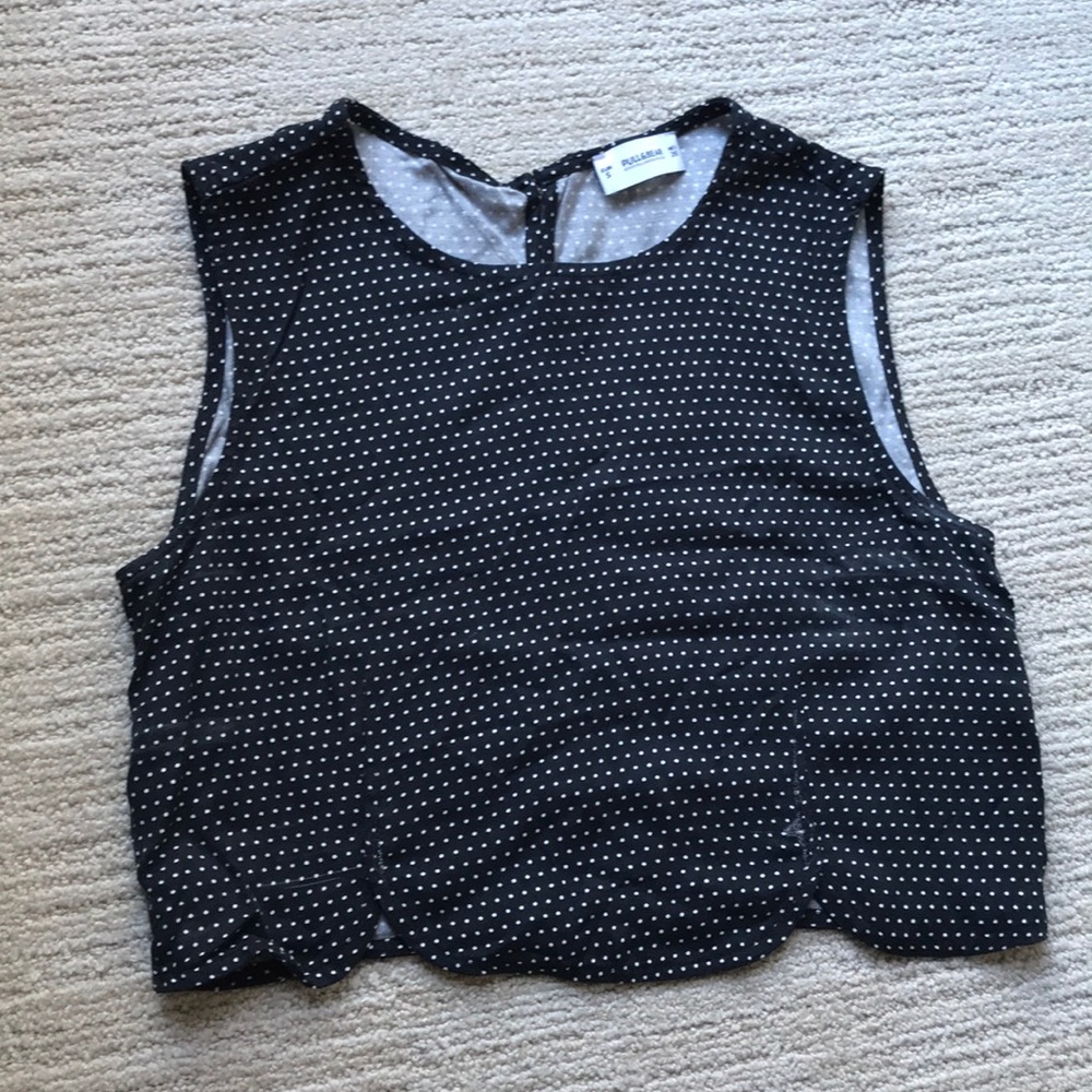 Pull&Bear Dotted Back Crop Top